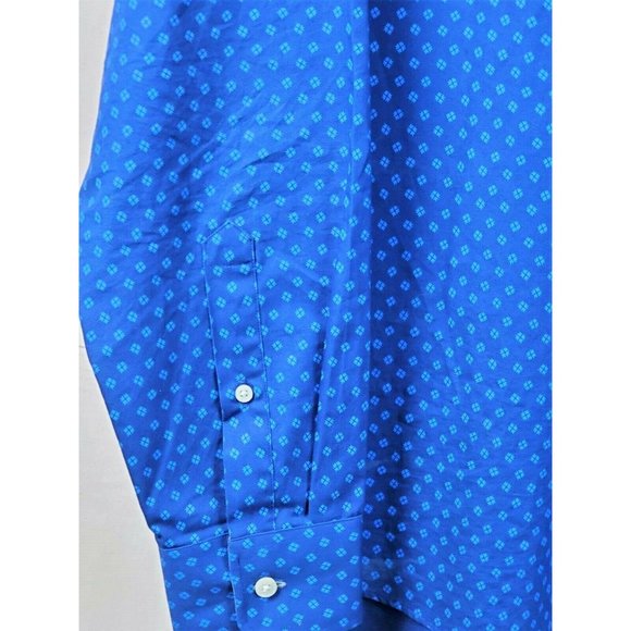 Michael Kors Mens Shirt Blue on Blue Long Sleeve Medium - Picture 3 of 4
